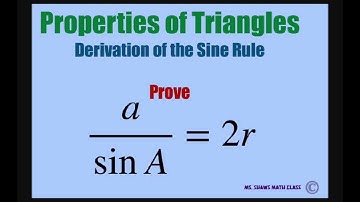 Derivation of Sine Rule. Show that a/sin A = 2r, or sin A = a/2r.