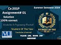 CS201p Assignment1 Solution_summer_semester 2024| Cs201p Assignment 1Solution 2024|2024_100%correct