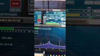 Copper magnetic loop on 80m using RSP2PRO.  V2 antenna with 6m loop