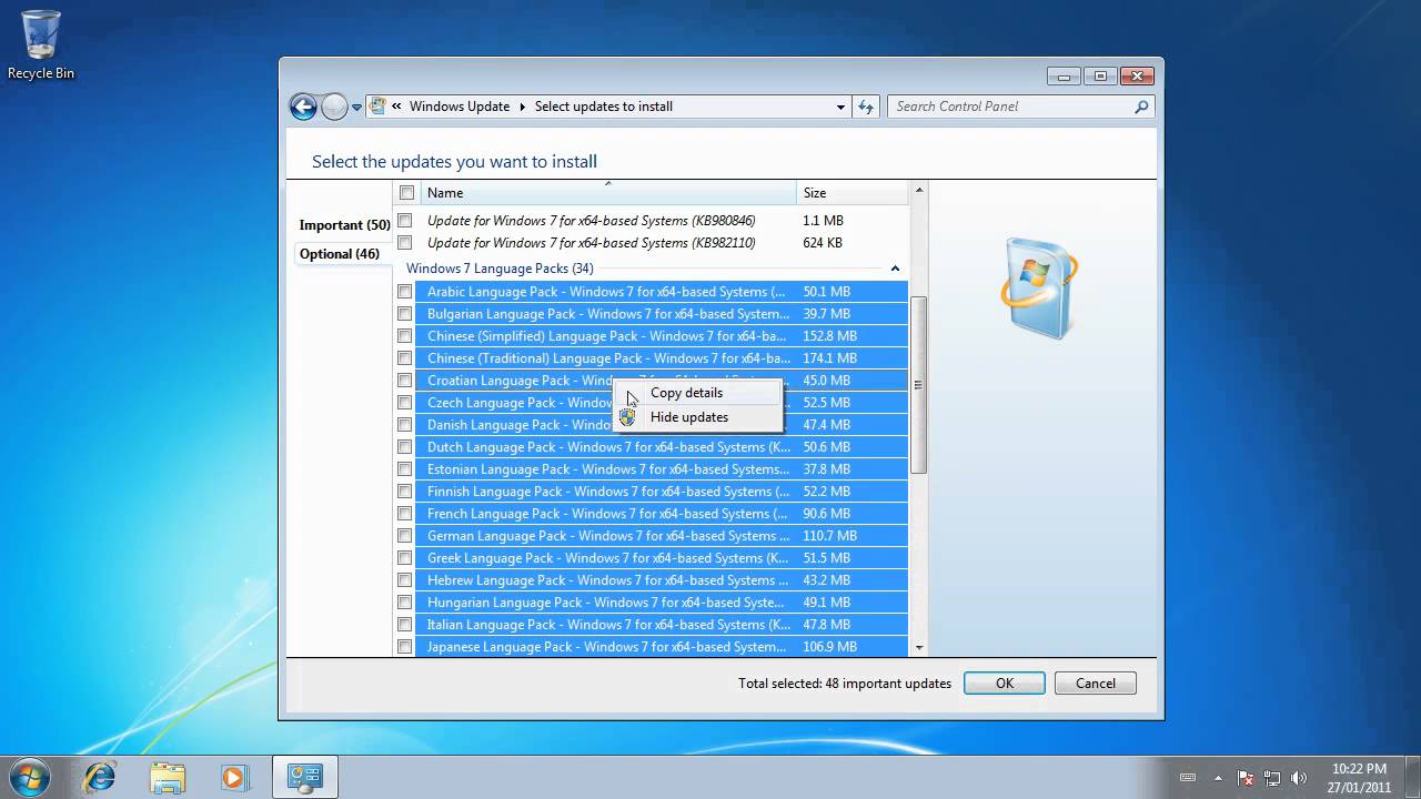 download windows 7 updates manually