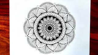 How to draw a Mandala step by step || Mandala art for beginners