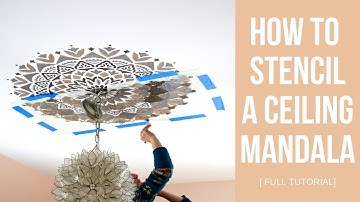How To Stencil a Statement Ceiling With A Mandala Stencil In Under An Hour
