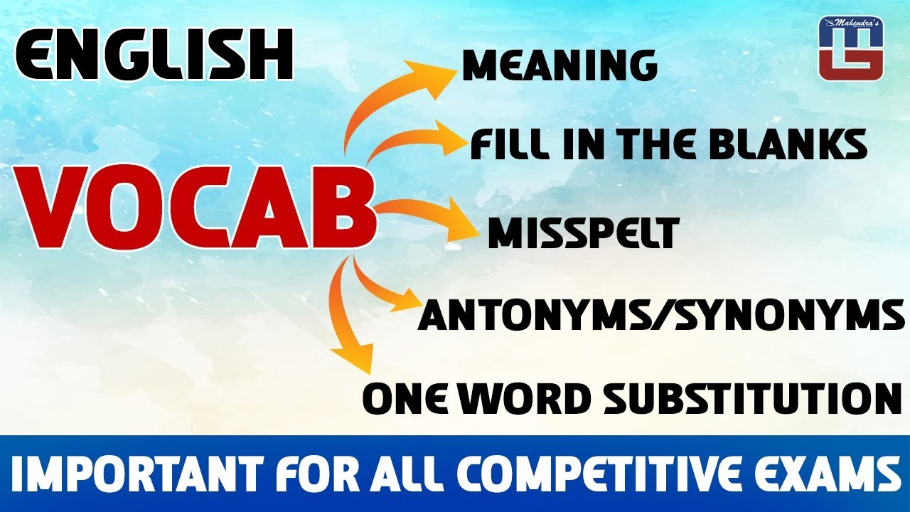 VOCAB | MISSPELT | CLOZETEST | ENGLISH | ALL COMPETITIVE EXAMS