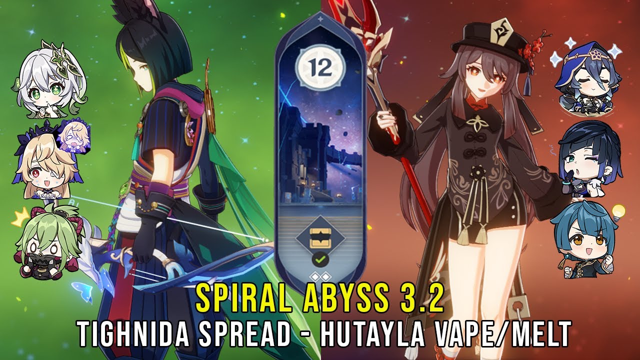 C0 Tighnari Nahida Spread and C1 Hutao Layla Vape Melt Genshin Impact