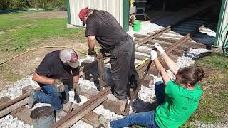 Building New Narrow Gauge Track  Setting Spikes, Nipping Ties and Driving Spikes