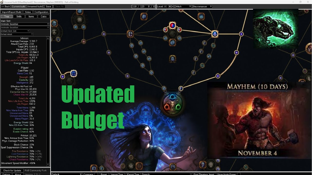 [PoE 3.19] Updated Budget Carrion Golem & Final Mayhem Level 95 Char