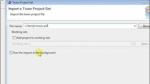 Import a Team Project Set into Eclipse