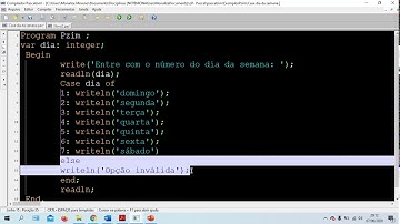 Estrutura case - Pascal