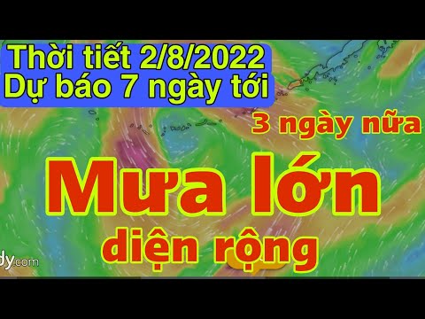 Video Dự báo thời tiết hôm nay và ngày mai 2/8 | dự báo bão... - youtube