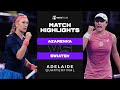 Victoria Azarenka vs. Iga Swiatek | 2022 Adelaide 500 Quarterfinal | WTA Match Highlights