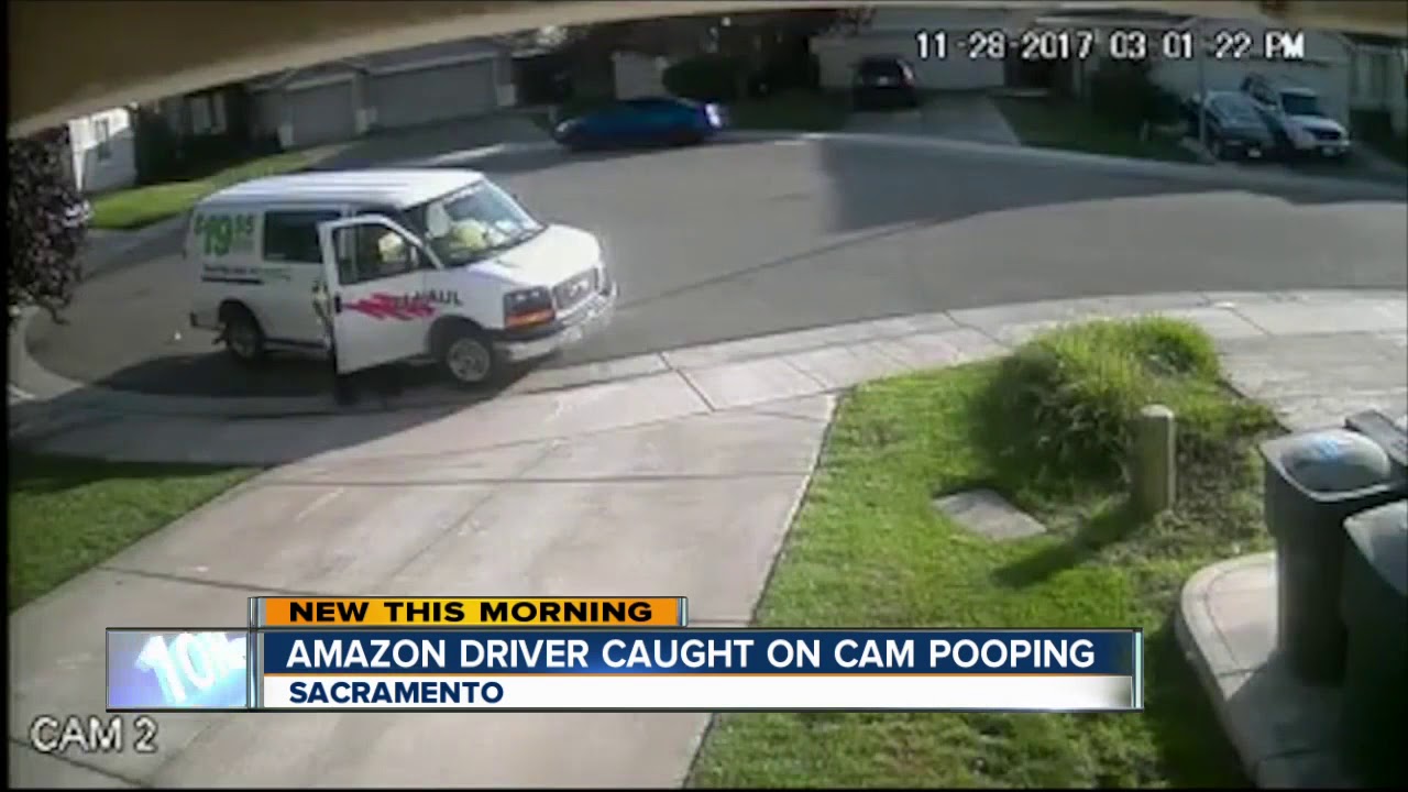 Delivery Driver For Amazon Caught On Camera Pooping On Man's Driveway