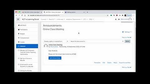 Setting Up Teams Meeting in Moodle and Sending the Teams Link  as Moodle Announcement to Participant