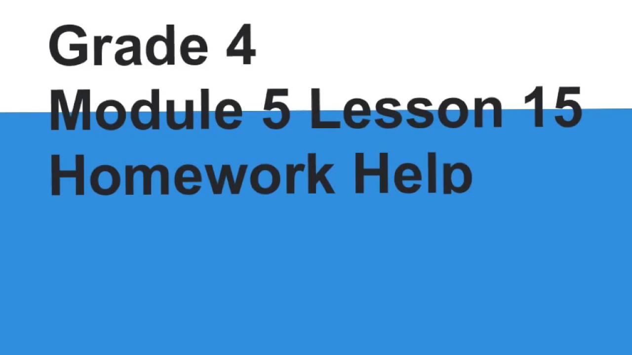 lesson 15 homework 4.3 4th grade