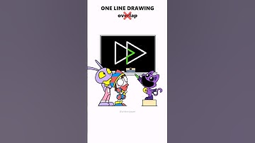PONMI & JAX & CATNAP One Line Drawing Challenge! Do not overlap the lines😱Who can do it? #shorts