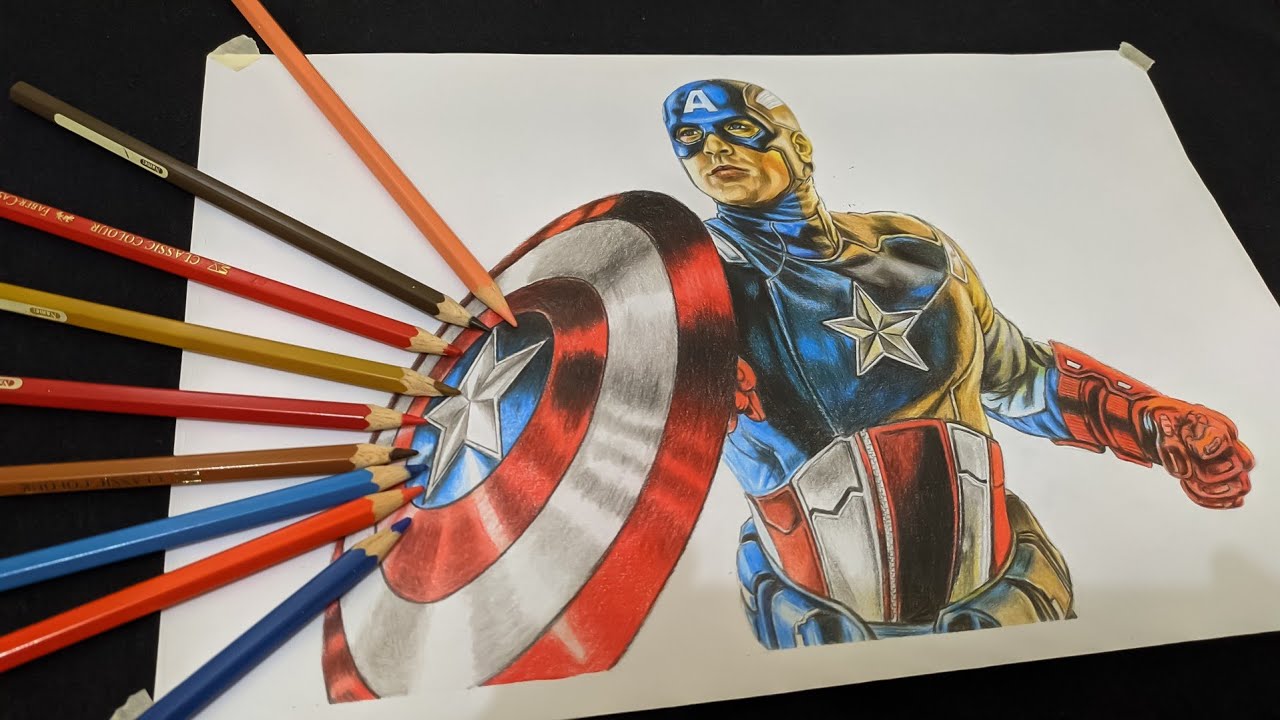 CAPTAIN AMERICA | COLORED PENCIL DRAWING | MARVEL HEROES | THE AVENGERS ...