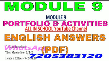 Module 9 Portfolio English Activity Answers pdf Nishtha Training DIKSHA App in