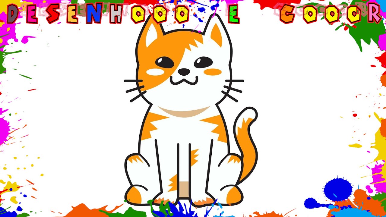 Desenho de Gato fofo para colorir