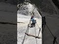 Going Down The Cables On Half Dome At Yosemite National Park CA Going Down The Cables On Half Dome At Yosemite National Park CA