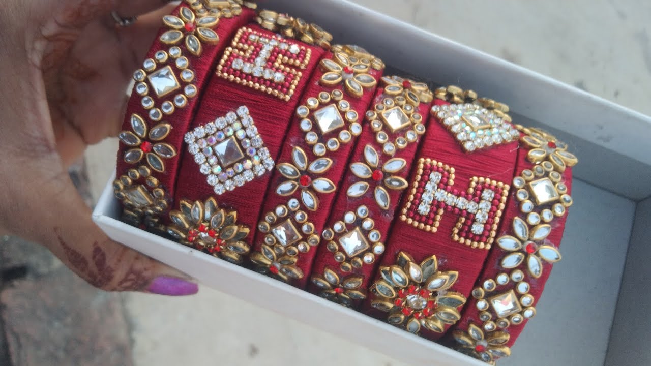 Diy Thred Bridal Bangles|Diy Kundan Bangles|Silk Thread Bangles❤️