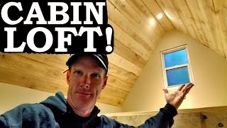 BUILDING $1,000 Ceiling in CABIN from FREE Trees! | Small Off Grid Cabin