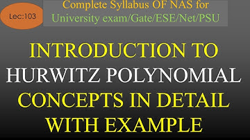 Introduction of Hurwitz Polynomial & It