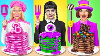 Barbie vs Wednesday vs Wonka | Cooking Challenge by Multi DO Smile