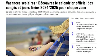 Découvrez le calendrier officiel des congés et jours fériés 2024/2025 pour chaque zone thumbnail
