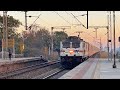 Perfect train crossing  wap7 mumbai rajdhani crosses vande bharat express indian railways