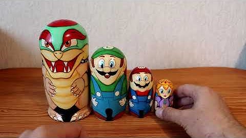 Nesting dolls Mario. Custom handmade nesting doll. Russian Matryoshka. Stacking dolls. Babushka.