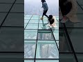 Floor jump break #glassarchitecture #glassbridge #funny #glassstructure #comedy
