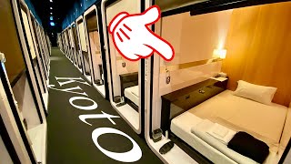 $22! Stayed at New Capsule Hotel in Kyoto 😴 First Cabin Kyoto Nijo Castle | Business Class