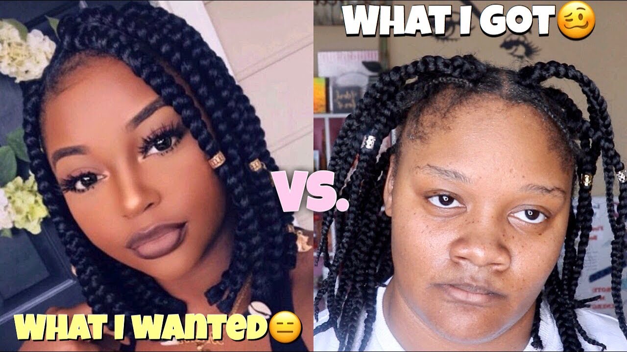 What I Wanted vs What I Got My Failed Attempt at Bob Box Braids YouTube