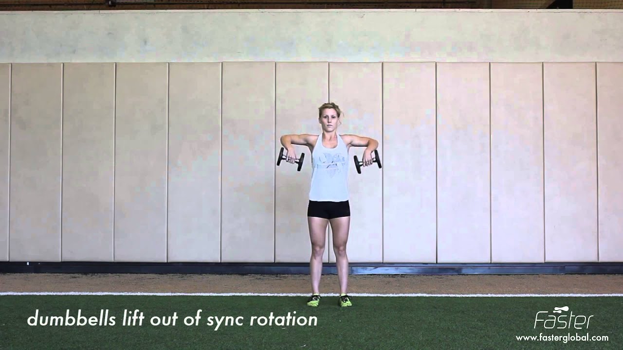 dumbbells lift out of sync rotation
