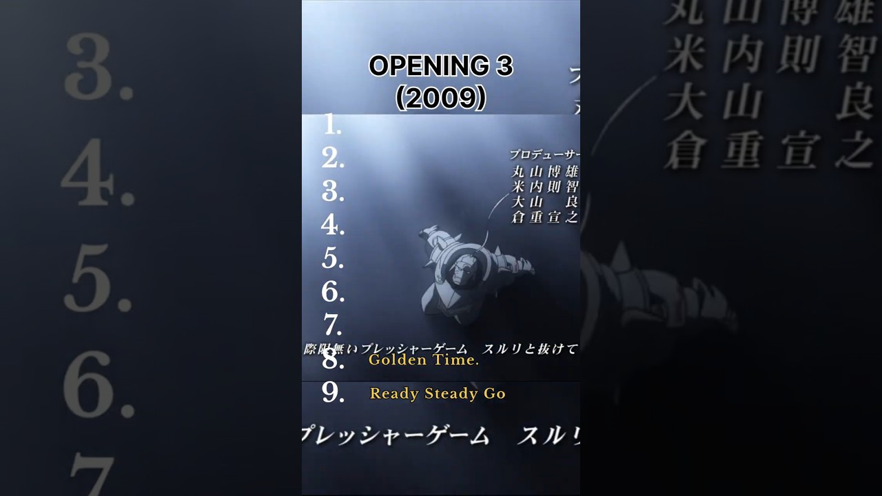 MI TOPS OPENINGS FULL METAL ALCHEMIST (2003) Y ( 2009)
