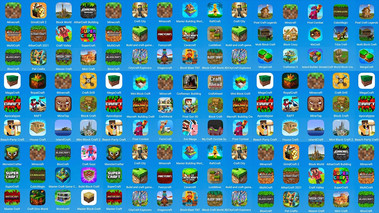 Craftopia,MonsterCrafter,Mini Block Craft,Craft City,Minecraft,Pixel Craft Legends,MergeCrafter