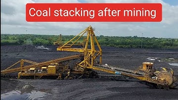 Mining coal stacking, Stacker reclaimer is on work #shortvideo #shots #video