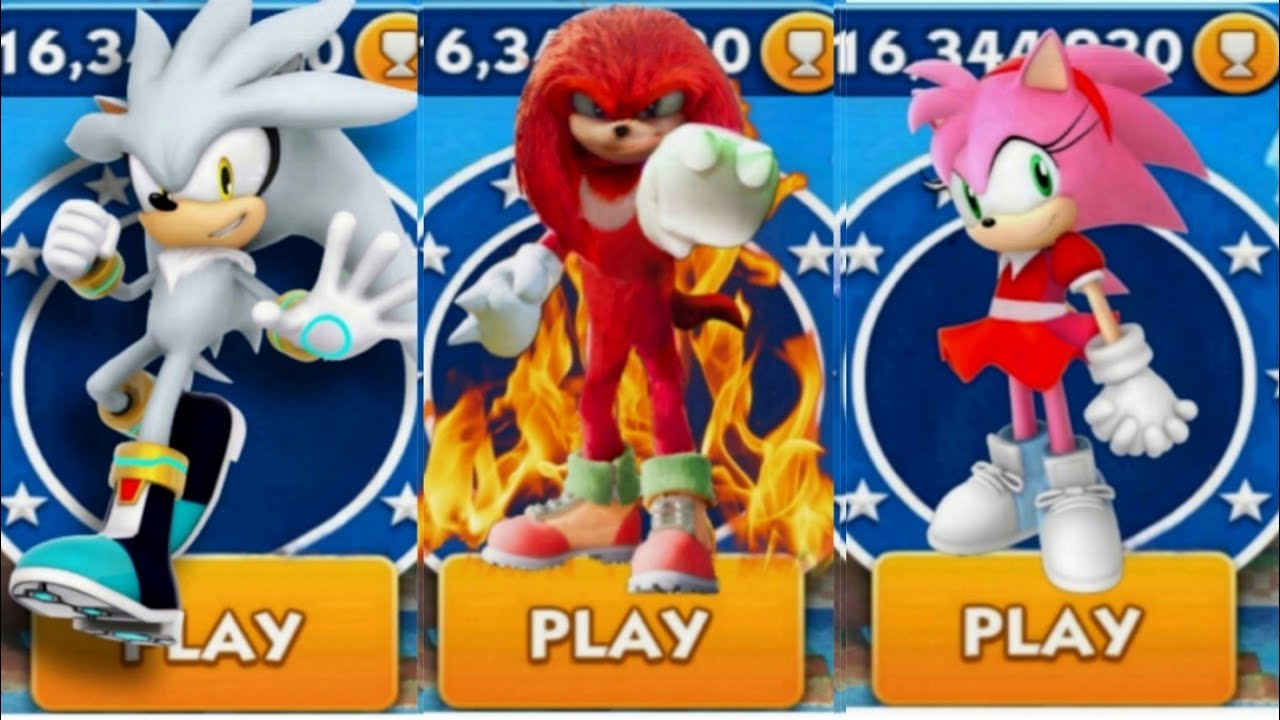 Sonic Dash - Silver Sonic VS Sir Knuckles VS Lego Amy _ Movie Sonic vs ...