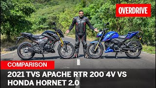 2021 TVS Apache RTR 200 4V vs Honda Hornet 2.0 - all about the forks!  | OVERDRIVE