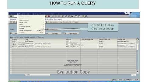 GU SAP Create a query SQ01
