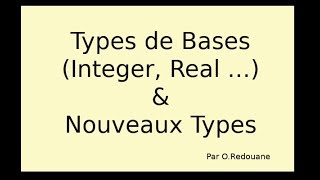 Types de base en PASCAL et Nouveaux Types