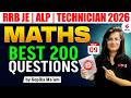 RRB JE/ALP/TECH Maths Previous Year Questions | Maths for Railway Exams | Maths by Gopika Mam