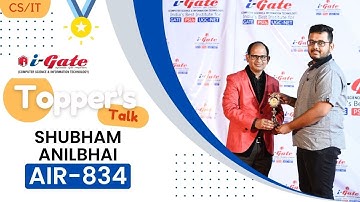 Shubham AnilBhai | AIR 834 | CS | GATE CS 2023 | PDEU Gujarat | Toppers Talk with Siddharth Sir