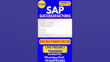 SAP SuccessFactors RCM Training Online Tutorial Class 2 8th OCT 2025 #sapsuccessfactorstraining