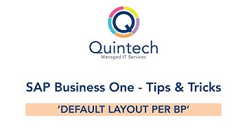 SAP Business One Default Layout per Business Partner