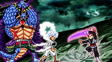 Kaido V4 OP (all form) (New) & TC Luffy OP Buff VS Goku Black Purgation OP in Jump Force Mugen