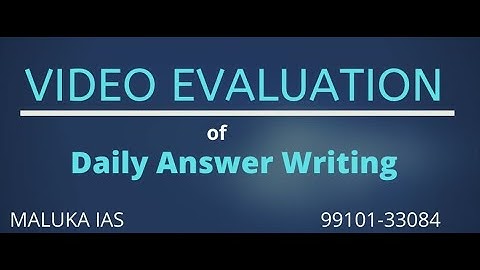 Video Evaluation : Daily Answer Writing: Demo Video