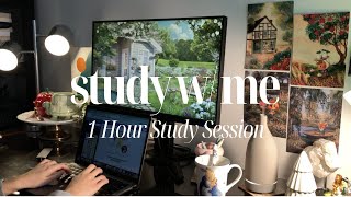 1 Hour Study With Me, No Breaks, Background Study Music, Piano Music to Study to, Real Time Study