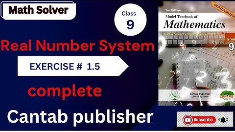 Cantab class 9th| Math unit 1 |Ex#1.5 complete solution|@mathsolver1117