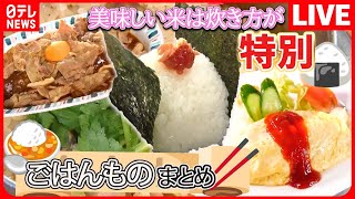 【ご飯ものまとめ】肉汁たっぷり”マウンテンバーグ”/とろとろ味玉おにぎり/オンリーワンな個性派回転ずし/肉盛り！ショウガ焼きカレー　など （日テレニュース LIVE）