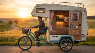 Tiny Bicycle Camper House 🚴♂️🏠 Bed, Kitchen & $1000 Storage Inside | Amazing Mobile Tiny Home Tour!